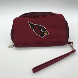Arizona Cardinals Team NFL Women's Zip Organizer Wrist Wallet Red